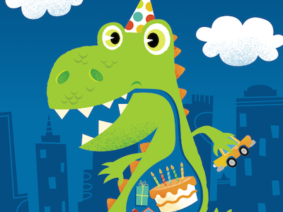 Birthday Monster birthday dinosaur illustration monster vector