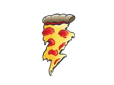 Pizza Bolt! illustration lightning mark pizza vector