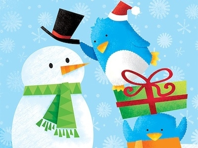 Penguin Snowman Build christmas cute illustration penguin snowman xmas
