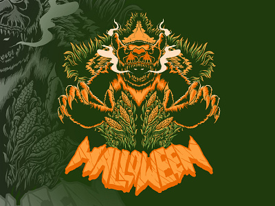 Monster bear halloween destroy corn field 2020 design 2020 trends artworks asap bear corn design field graphic design green grunge halloween halloween design halloween flyer hello dribbble illustration murder november party tshirt