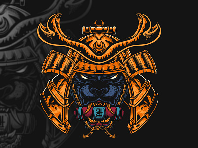 binshin ronin mask artworks black blue branding charachter design dog graphic artist graphic design hello dribbble illustration illustrator japanese ronin samurai yellow