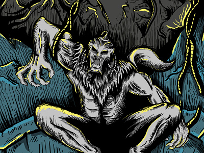 Werewolf Humanoid artworks branding charachter concept cover cover artwork cover design design graphic art graphic artist graphic design hello dribbble illustration illustrator merch merchandise design tshirt tshirt design work