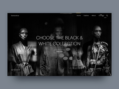 Generative | E-commerce Website Header Exploration