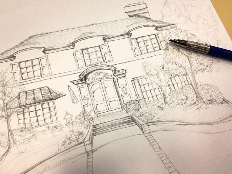 Invitation artwork invitation sketch home