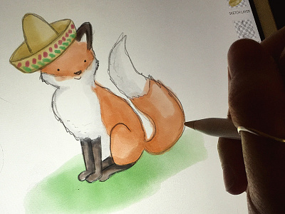 Fiesta Fox illustration ipadpro watercolor