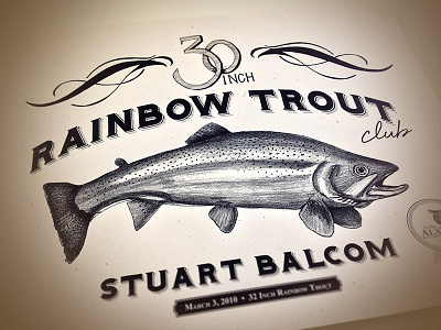 Dribble Trout certificate illustration lettering trout