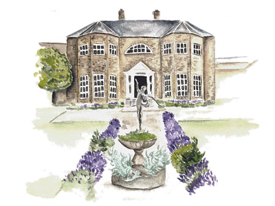 Washingborough Hall buildingillustration illustration washinboroughhall watercolour watercolourillustration weddinginviation