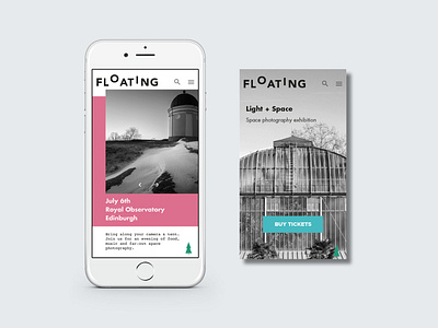 Floating - mobile landing page app digitaldesign landingpage ticket ui uxui webdesign