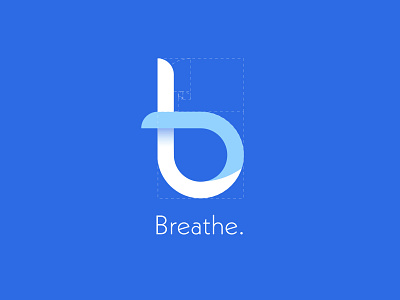 Breathe Logo b blue blues breathe clean design digital goldenratio health logo logomark typography ui ui designer vector wellness