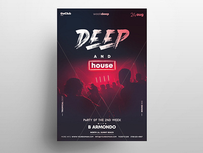 Deep House Party PSD Free Flyer Template flyer flyers free flyer free psd freebie graphic design poster psd psd flyer template