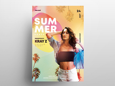 Vibe Sound Tropical Free PSD Flyer Template