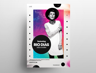 RIO - Free Concert Abstract PSD Flyer Template club flyer flyer flyer design free psd flyers graphic poster poster design psd psd flyer template