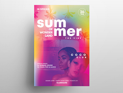 Summer Wonderland Free PSD Flyer Template design flyer free flyers poster print psd psd flyer summer template design
