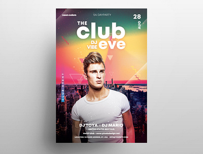 Club Eve Party Free PSD Flyer Template club party flyer dj flyer event flyer flyer flyer design free psd flyer freebie flyers party flyer poster poster design psd flyer