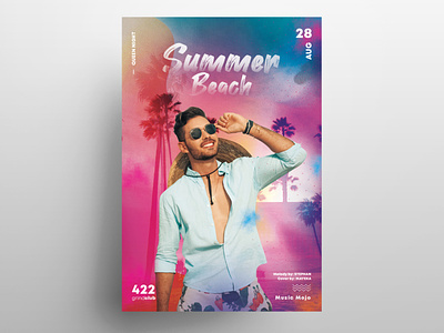 Summer Beach Event Free PSD Flyer Template