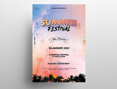 Summer Festival Free PSD Flyer Template design event flyer flyer flyer design free psd flyer freebie psd poster poster design print print template summer flyer