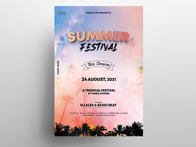 Summer Festival Free PSD Flyer Template