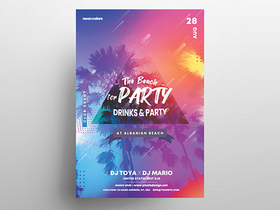 The Beach Party Free PSD Flyer Template
