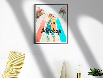 Free Frame in Room Mockup frame free psd mockup mockup poster frame psd mockups room scene