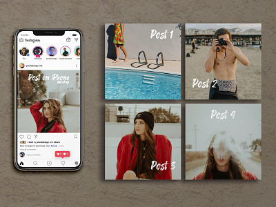 Download Free Instagram Grid Posts Iphone Xs Max Mockup By Pixelsdesign Net On Dribbble