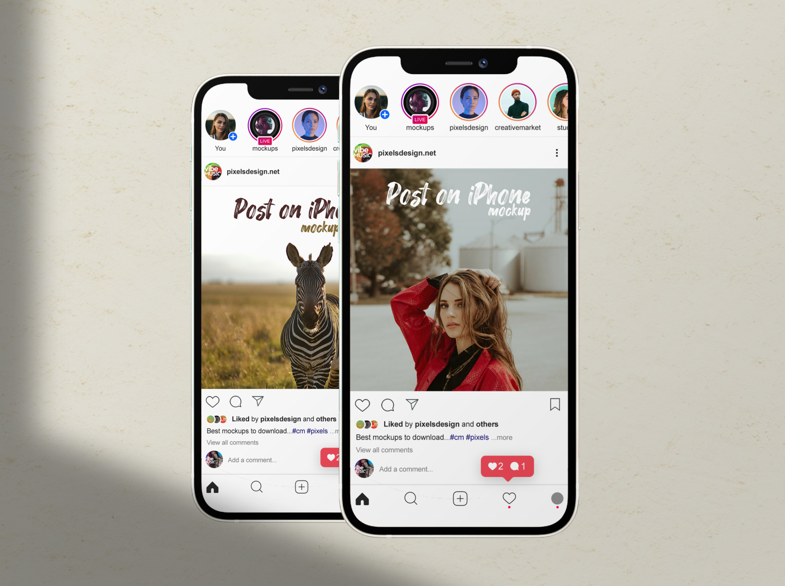 Download Free Instagram On Iphone 12 Mockup By Pixelsdesign Net On Dribbble