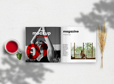 Opened Square Magazine Free Mockup free mockups freebie mockup magazine magazine mockup mockup mockup design psd