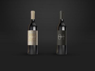 2 Wine Bottles Free Mockup