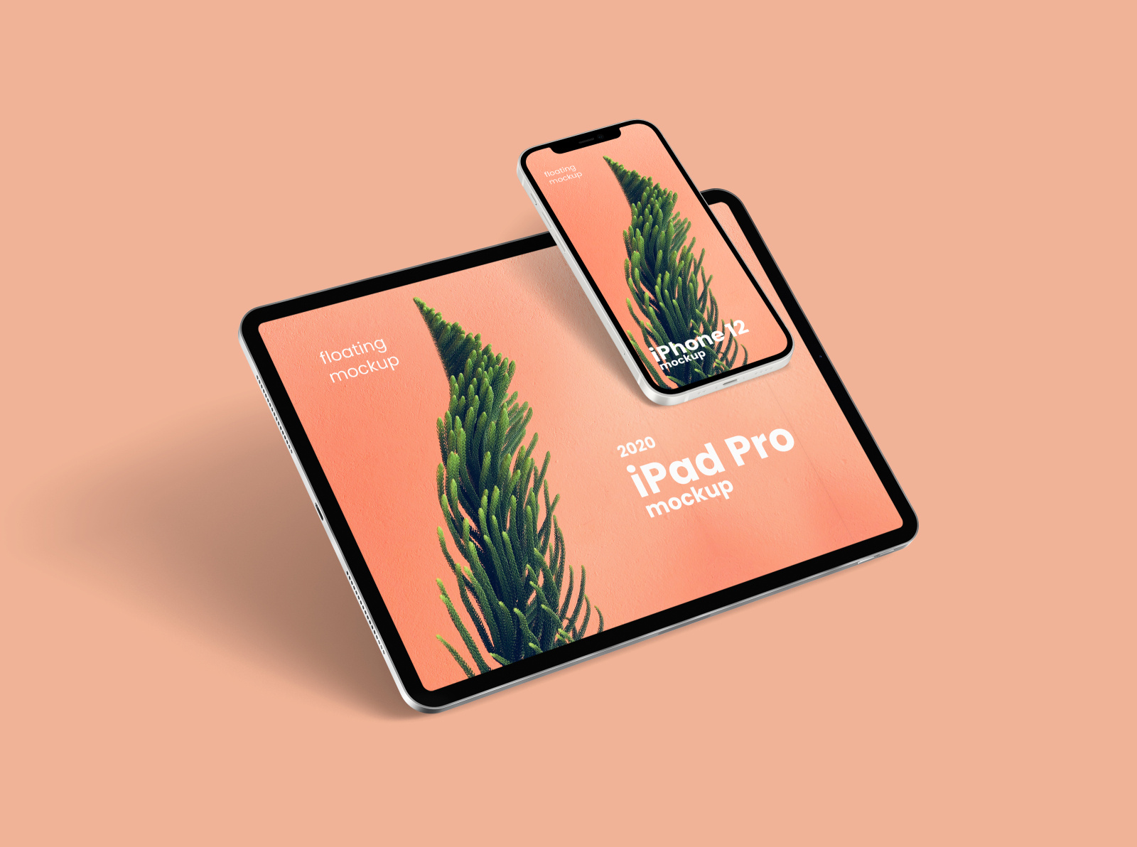 Download Floating iPhone 12 & iPad Pro Free Mockup by Pixelsdesign.net on Dribbble