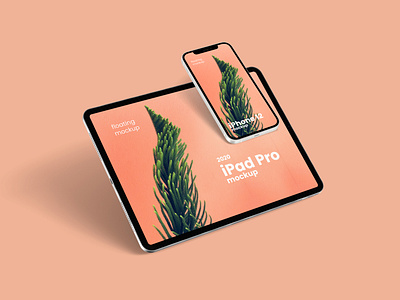 Floating iPhone 12 & iPad Pro Free Mockup