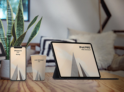 Workplace Scene Kit Free Mockup free psd mockup freemockups iphone 12 mockup mockup scene mockups