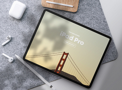 iPad Pro Top View Scene Free Mockup free mockup free mockups ipad pro ipad pro mockups mockup psd