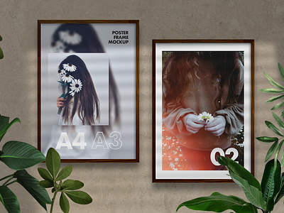 Natural Poster Frames Free Mockup