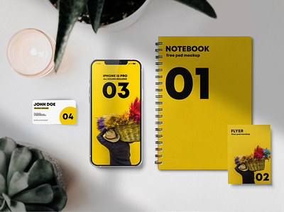 Scene Creator vol.2 Free Mockup flyer mockup free mockups iphone 12 pro mockup notebook mockup psd psd mockup