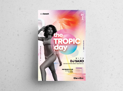 The Tropic Party Free PSD Flyer Template flyer flyer template free flyer free psd flyers freebie photoshop poster poster design psd flyer template