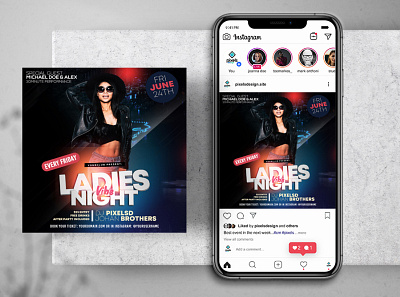 Ladies Vibe Party Free Instagram Banner Template banner flyer free instagram instagram psd template