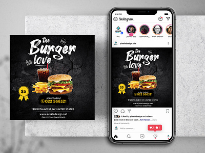 Burger Sales Free Instagram Banner Template by Pixelsdesign.net on Dribbble