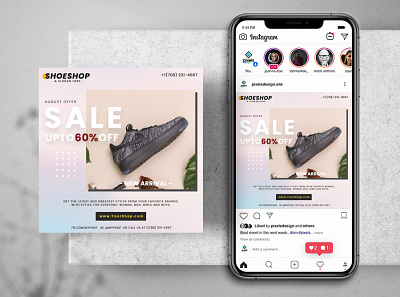 Shoes Sale Free Instagram Banner Template (PSD) banner banner ad design flyer freebie instagrambanner sale template