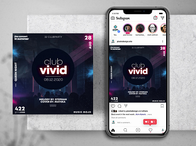EDM Club Party Free Instagram Banner Template banner design flyer flyer design free psd instagram banner party baner party flyer psd freebies psd template template