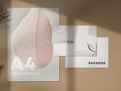 A4 Flyer & Postcard Free Mockup