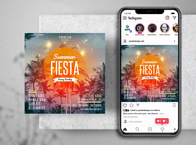 Summer Fiesta Free Instagram Banner Template banner flyer free psd instagram photoshop psd