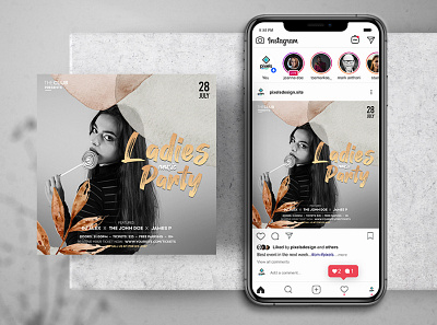Ladies Music Party Free Instagram Banner Template banner design flyer free instagram post poster psd freebies template