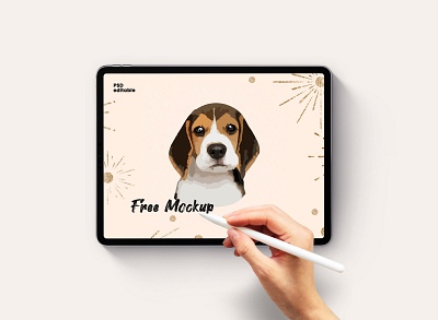iPad Pro with Hand Pencil Free Mockup free mockups freebie ipad ipad pro mockup mockup mockup design psd