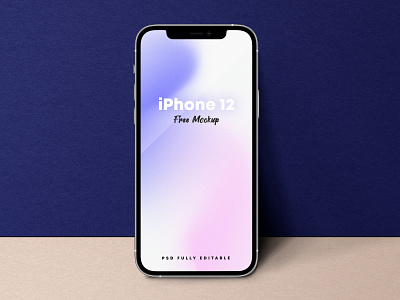 Standing iPhone 12 Free Mockup