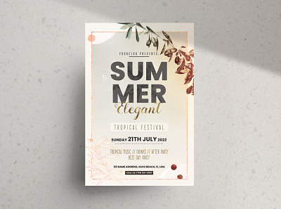 Summer Elegant Party Free PSD Flyer events flyer poster psd flyer summer flyer