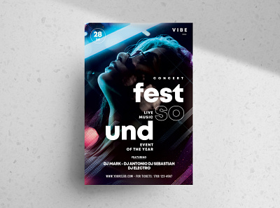 The Festival Party Free PSD Flyer Template club flyer design events flyer flyer design freebie party flyer poster poster design psd flyer template