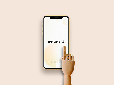 iPhone 12 with Wooden Hand Free Mockup free mockup free mockups iphone 12 mockup iphone 12 pro mockup design mockups psd psd mockup