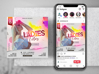 Ladies Party Free Instagram Banner (PSD) banner design djflyer event flyer free psd instagram ladies party template