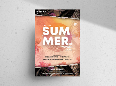 The Summer Time Free PSD Flyer Template club flyers design event flyer free psd poster psd flyer template vibe