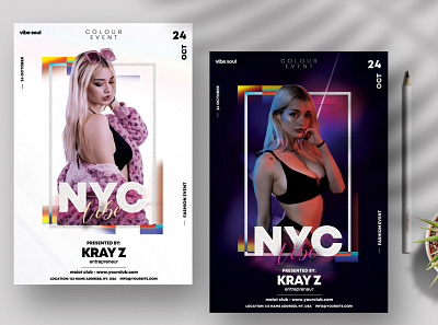 NYC Vibe Party PSD Flyer Templates club flyer concert flyers design fashion flyer flyer music poster poster design psd flyer template