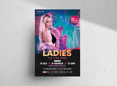 Ladies Week Party Free PSD Flyer Template flyer flyer design free free psd freebie party flyer poster psd flyer